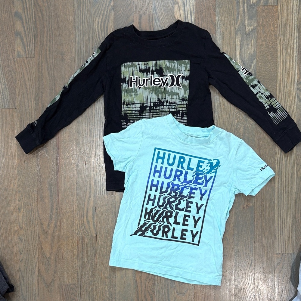 Hurley Black & Light Blue Kids Graphic Tee Set